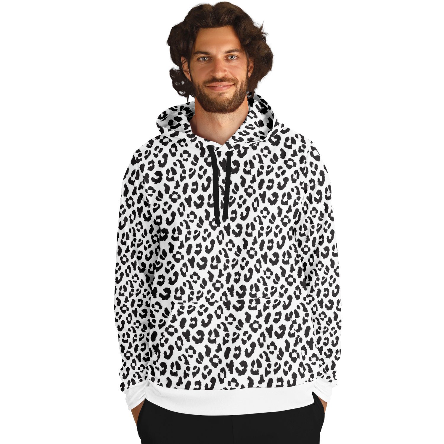 Leopard Hoodie | Black and White Pattern | Unisex