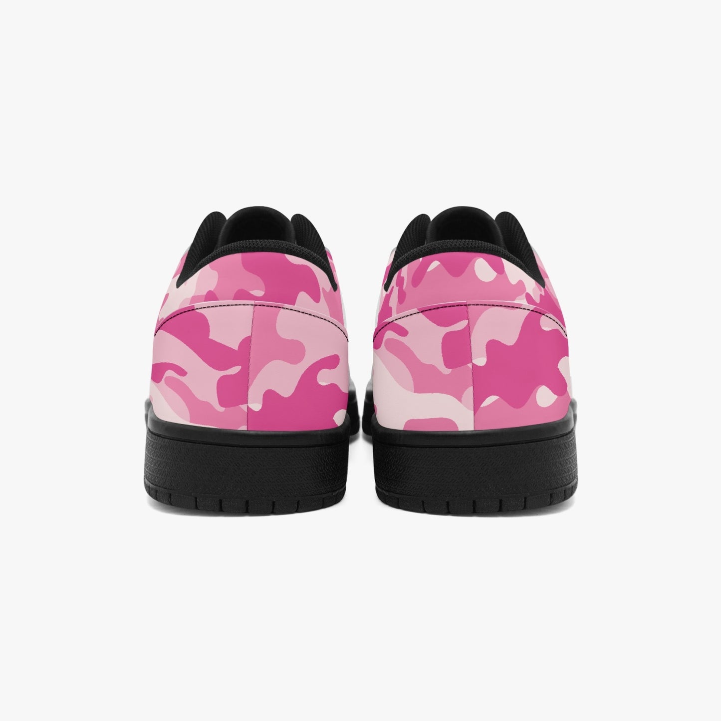 Camo Sneakers | Lavender Pink Low-Top Leather Camouflage Shoes