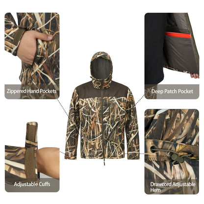 Men's Camo Jacket | Dark Brown | Hooded Outdoor Gear