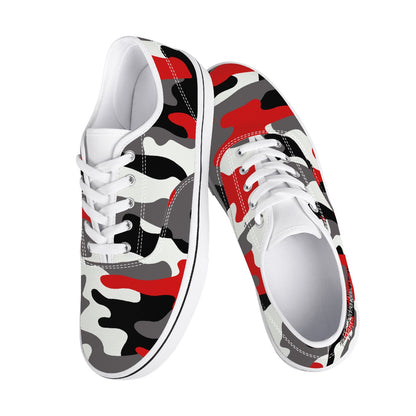 Camo Skate Shoes | Red, Black, and White Camouflage