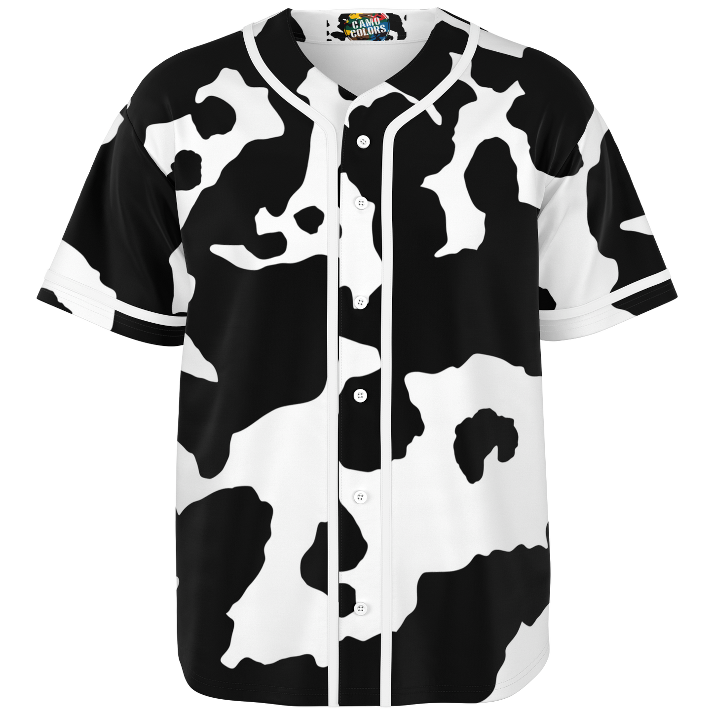 Camo Baseball Jersey | Black & White Cow Camouflage