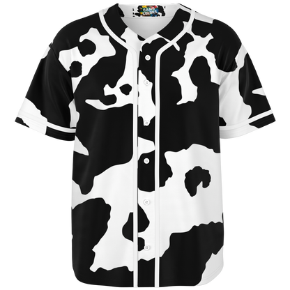 Camo Baseball Jersey | Black & White Cow Camouflage