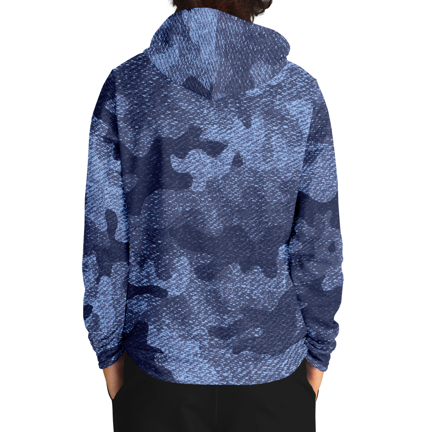 Camo Hoodie | Blue Denim Camouflage Pullover