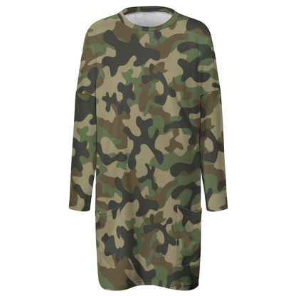 Camo Shirt | Loose Fit Long Sleeves | Military Brown