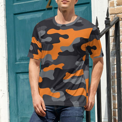 Camo Shirt | Orange, Gray & Black Camouflage T