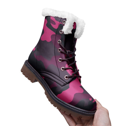 Snow Camo Boots | Pink, Onyx & Blue Camouflage