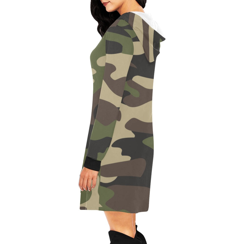 Camo Hoodie Dress | Classic Green Camouflage