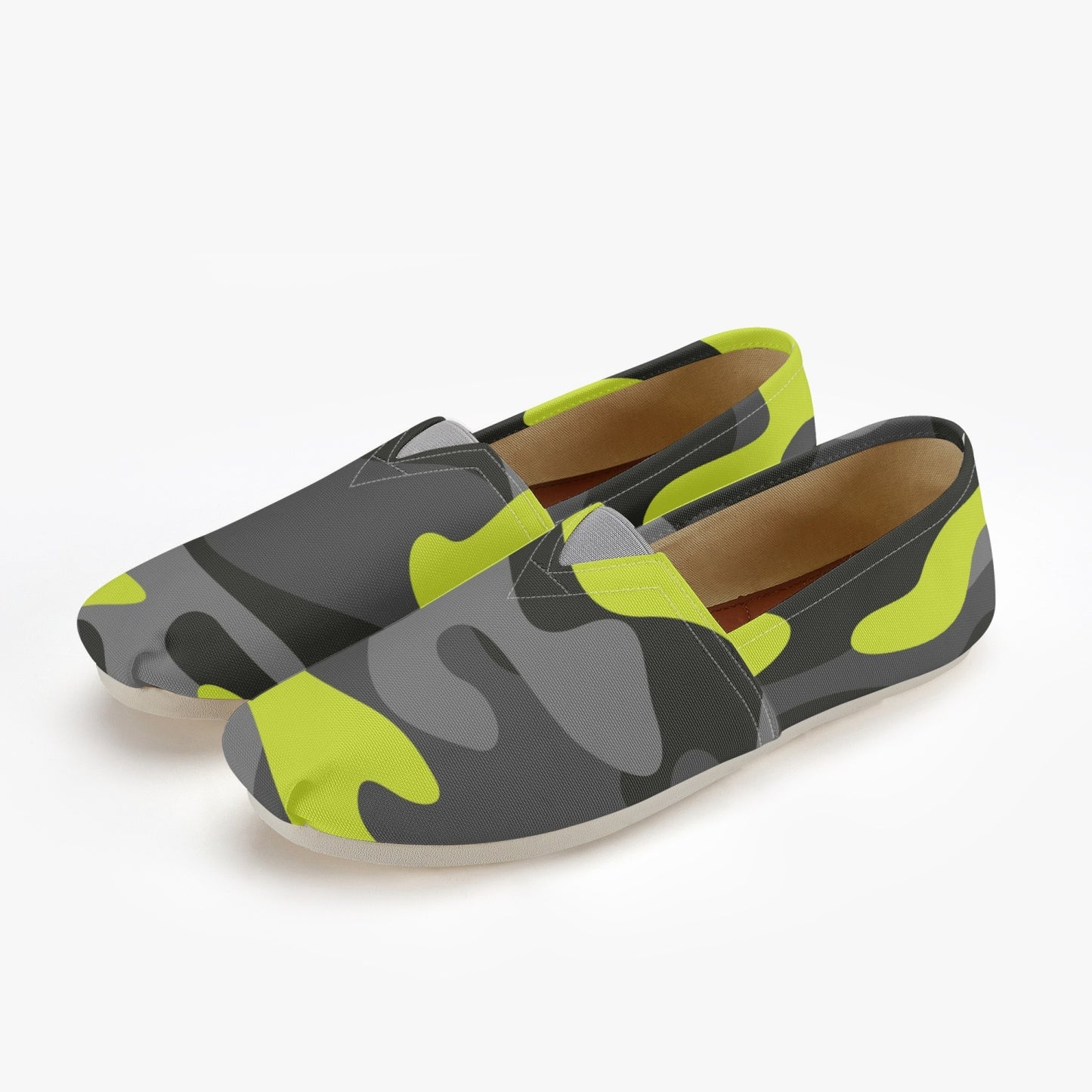 Camo Toms | Black, Gray, and Yellow camouflage Canvas Shoes