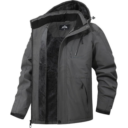 Men's Mountain Coat, Super Warm Fleece, Snow Hooded Jacket