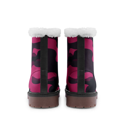 Snow Camo Boots | Pink, Onyx & Blue Camouflage