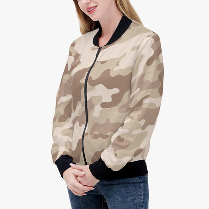 Women's Camo Bomber Jacket | Desert Brown Camouflage