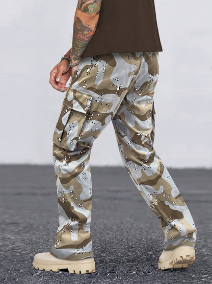 Retro Camo Overalls: Multi-Pocket, Loose Fit for Men & Women