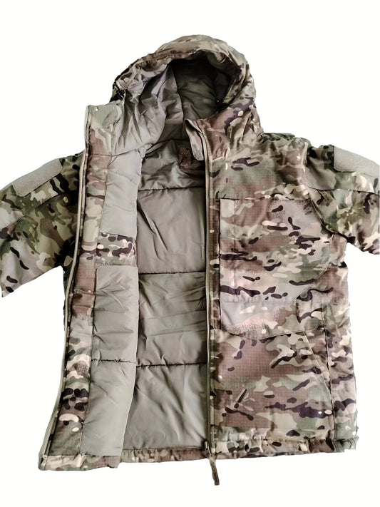 Men's Winter Camo Hooded Jacket: Windproof & Waterproof