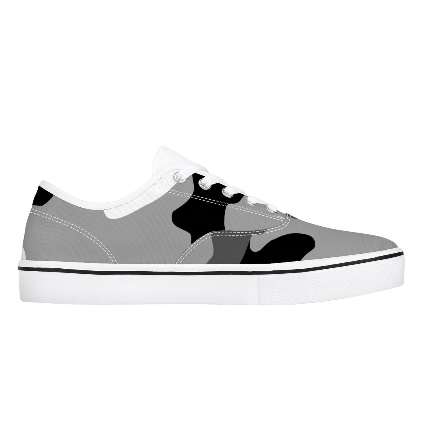 Camo Skate Shoes | Gray, Black, and White Camouflage