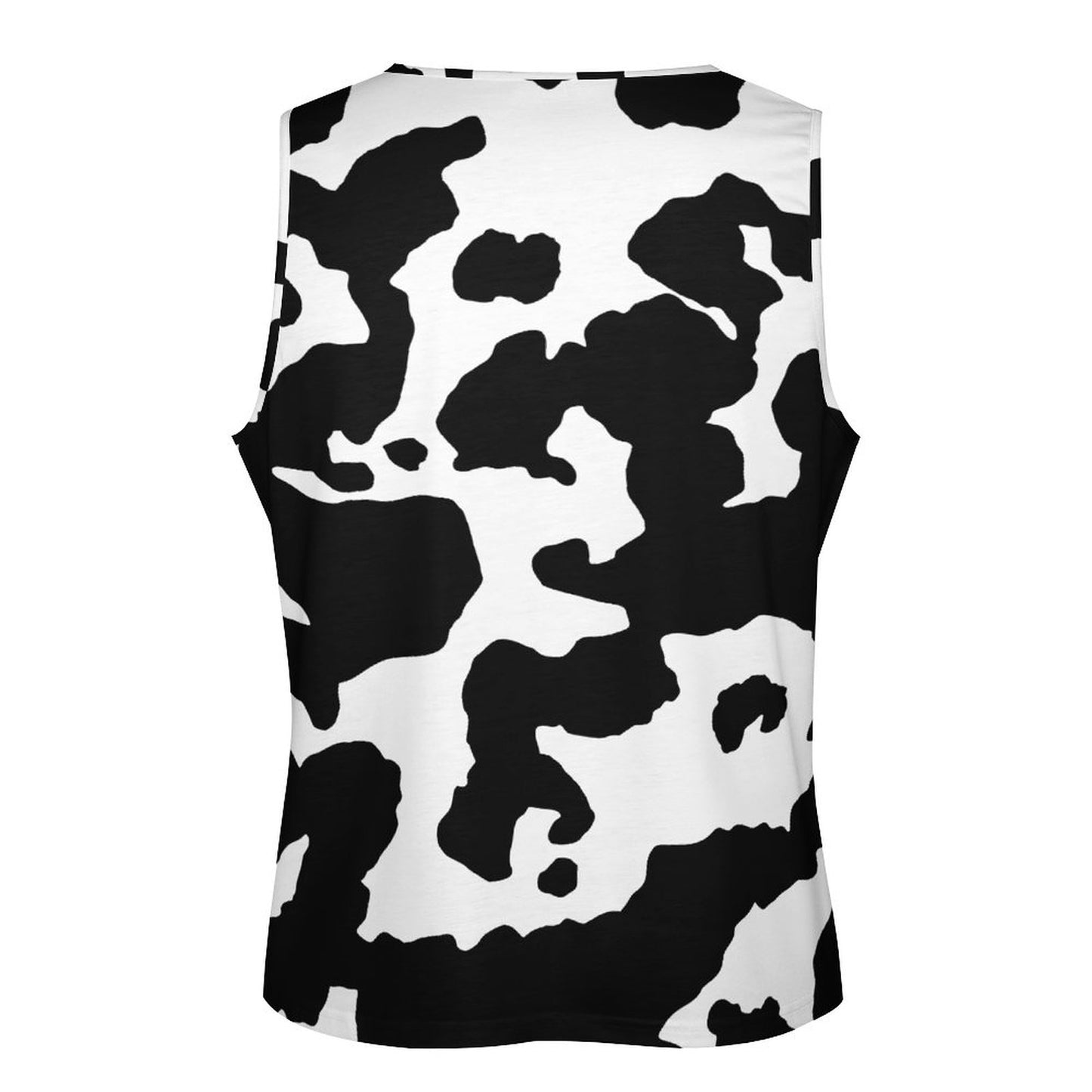 Camo Tank Top | Black & White Cow Camouflage