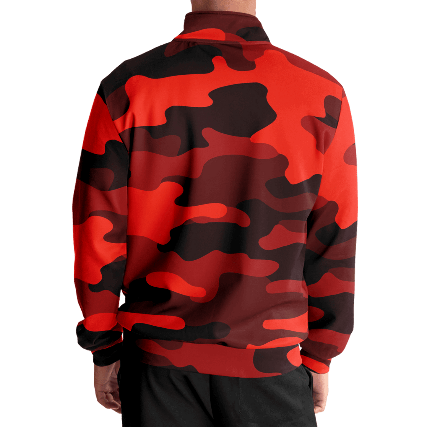 Camo Track Jacket | Scarlet Red & Black Camouflage