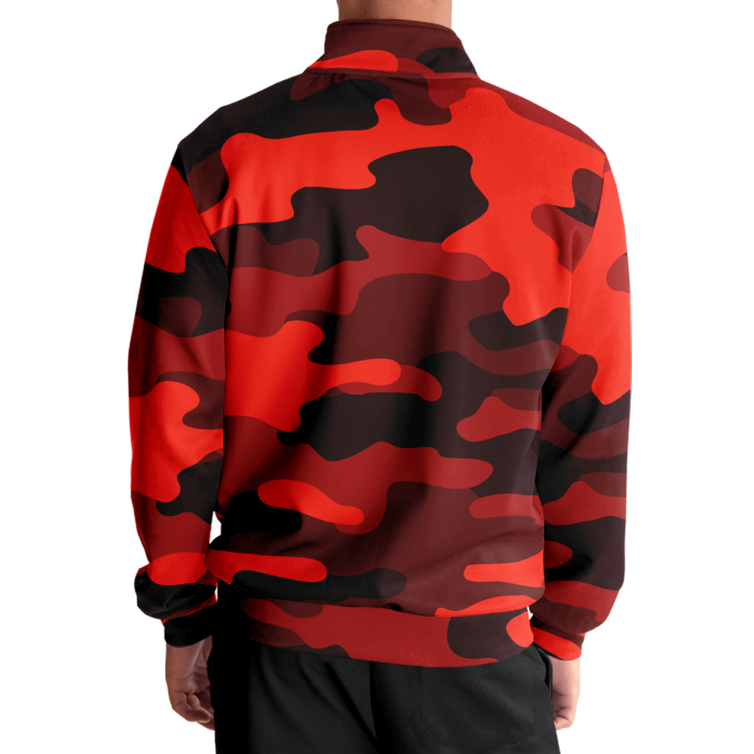 Camo Track Jacket | Scarlet Red & Black Camouflage