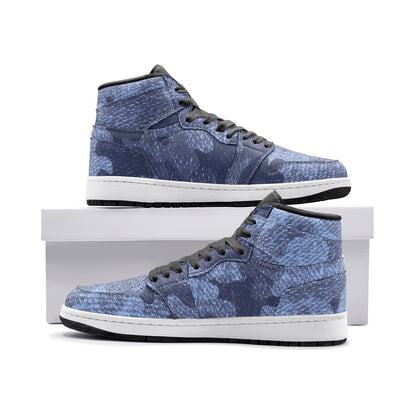 Camo Sneakers | High-Top | Denim Blue Camouflage