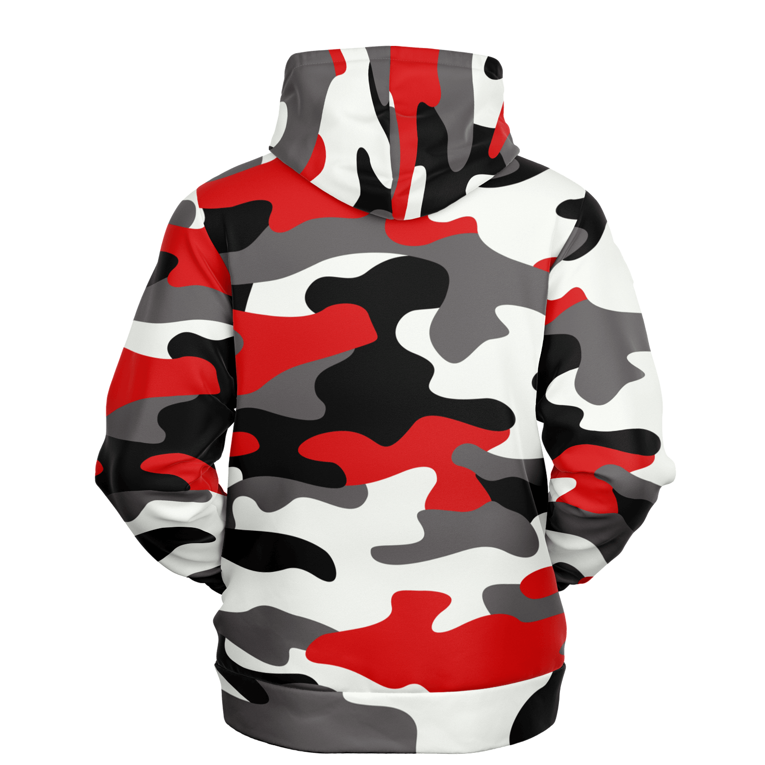 Camo Hoodie | Red, Black & White Camouflage Pullover