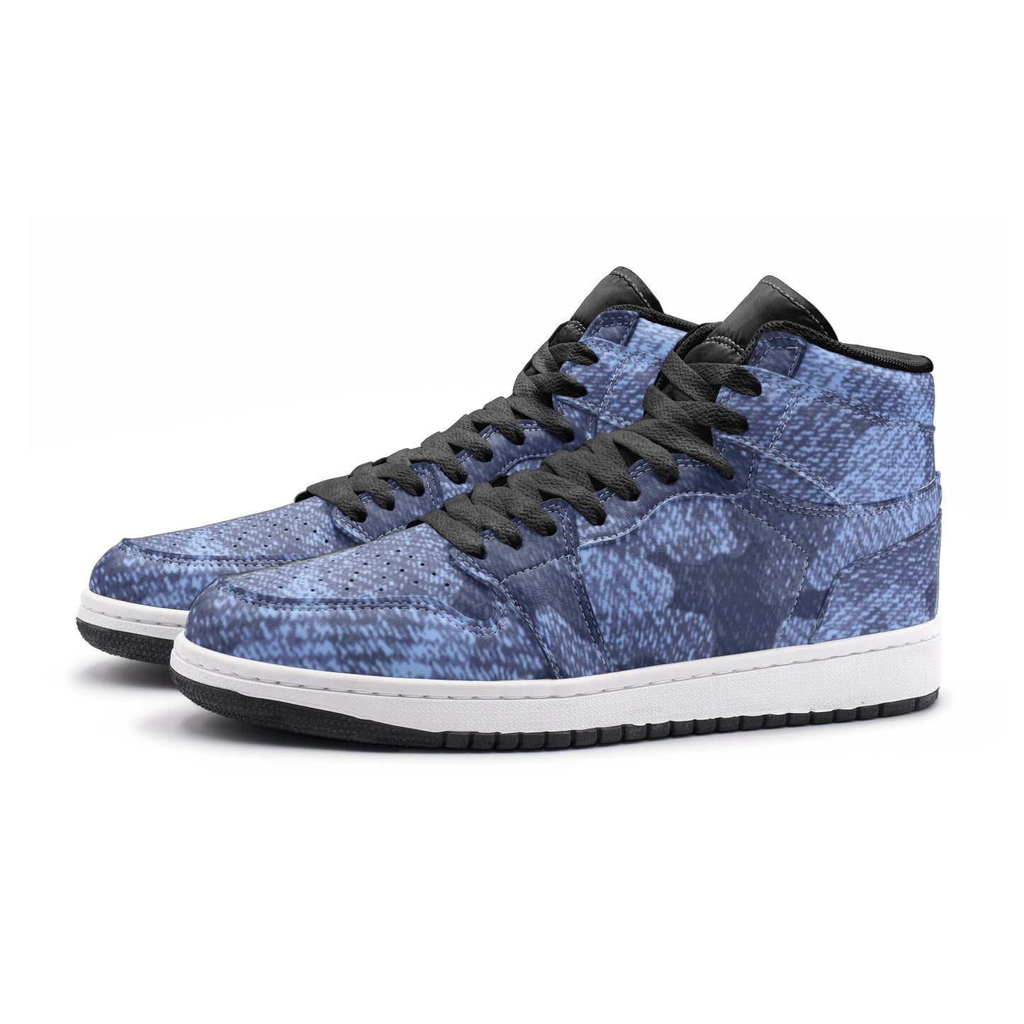 Camo Sneakers | High-Top | Denim Blue Camouflage