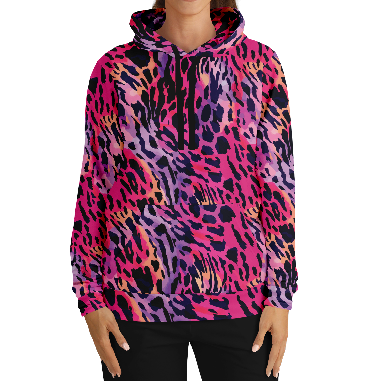 Leopard Hoodie | Deep Cerise Pink & Purple