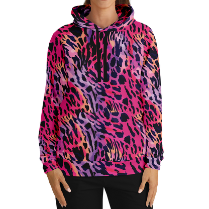 Leopard Hoodie | Deep Cerise Pink & Purple