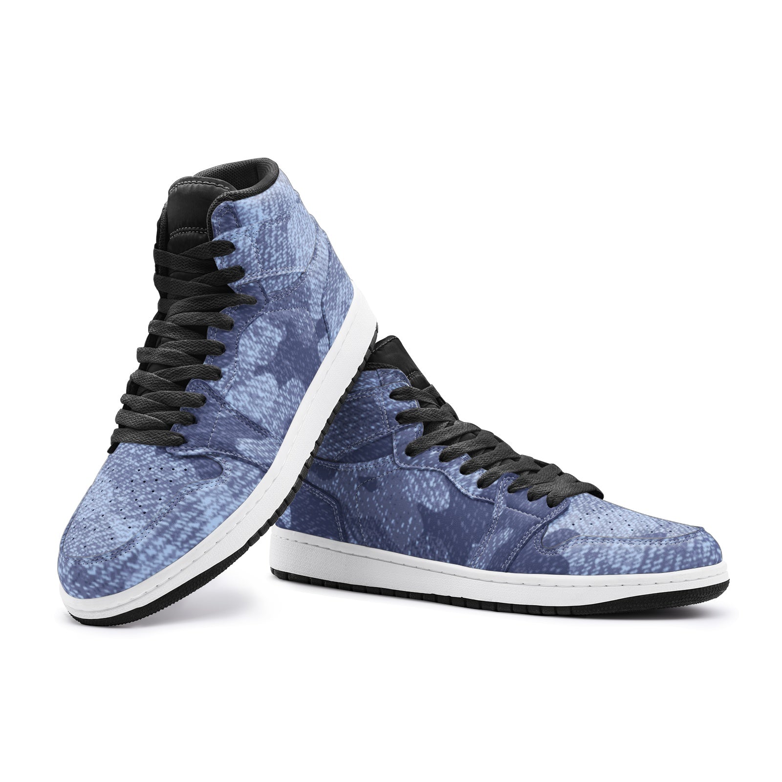 Camo Sneakers | High-Top | Denim Blue Camouflage