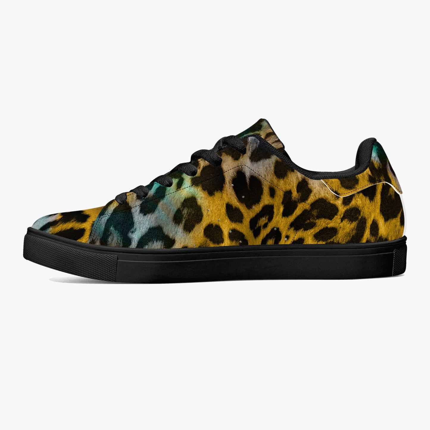 Leopard Sneakers | Classic Low-Top | Yellow and Blue