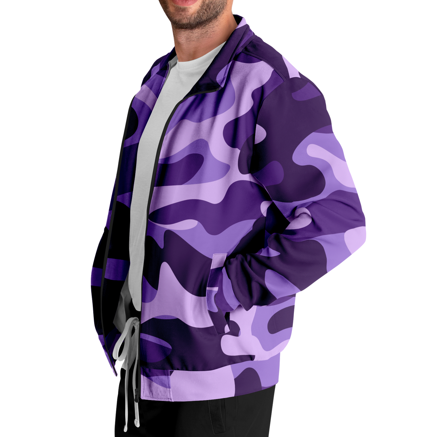 Camo Track Jacket | Purple, Blue & Mauve Camouflage