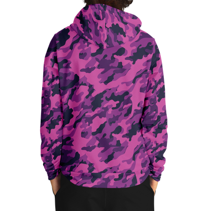 Pink Camo Hoodie | Blue & Magenta Mixed Camouflage