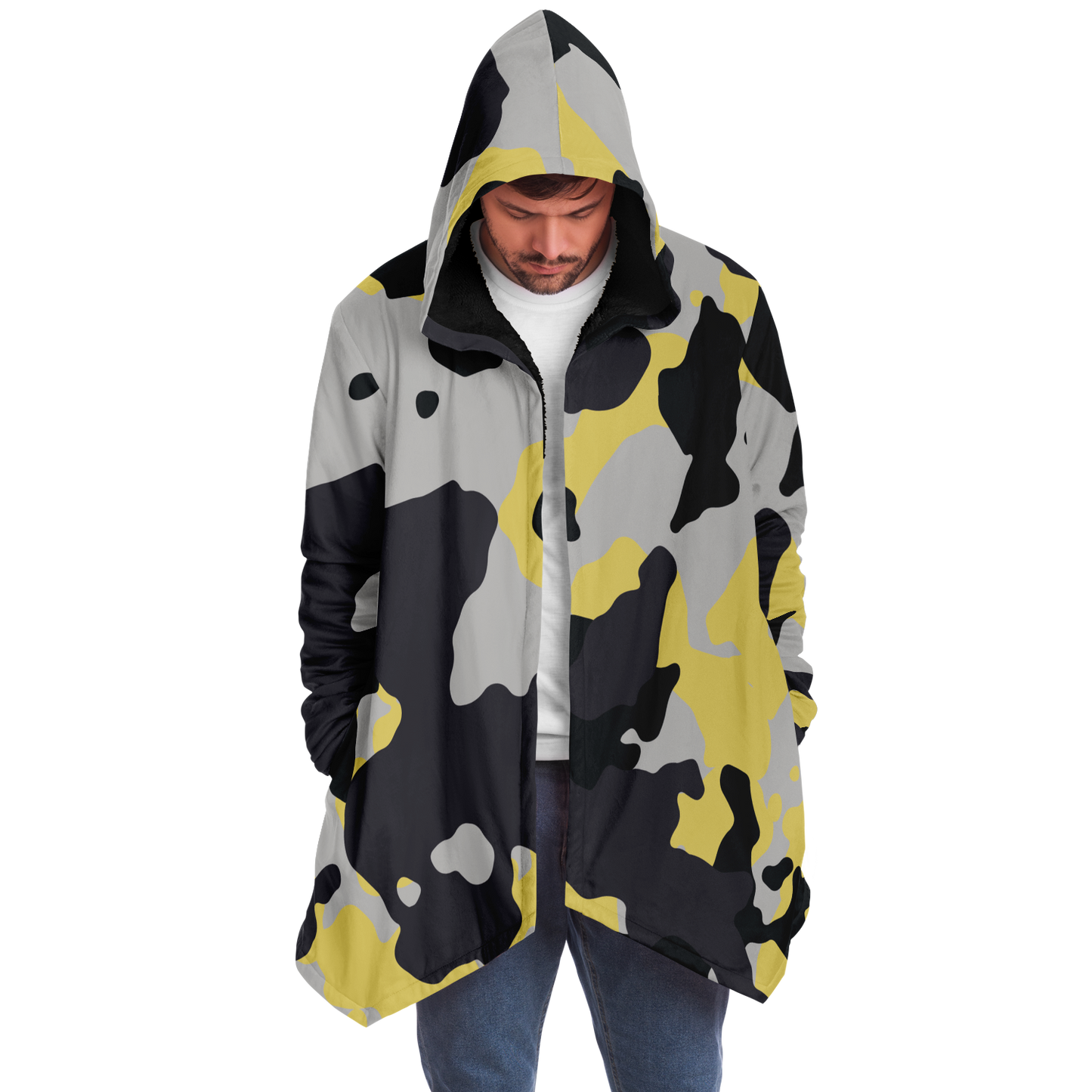 Camo Cloak | Yellow, Black & Silver Camouflage | Microfleece