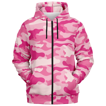 Zip-Up Hoodie | Lavender Pink Camouflage