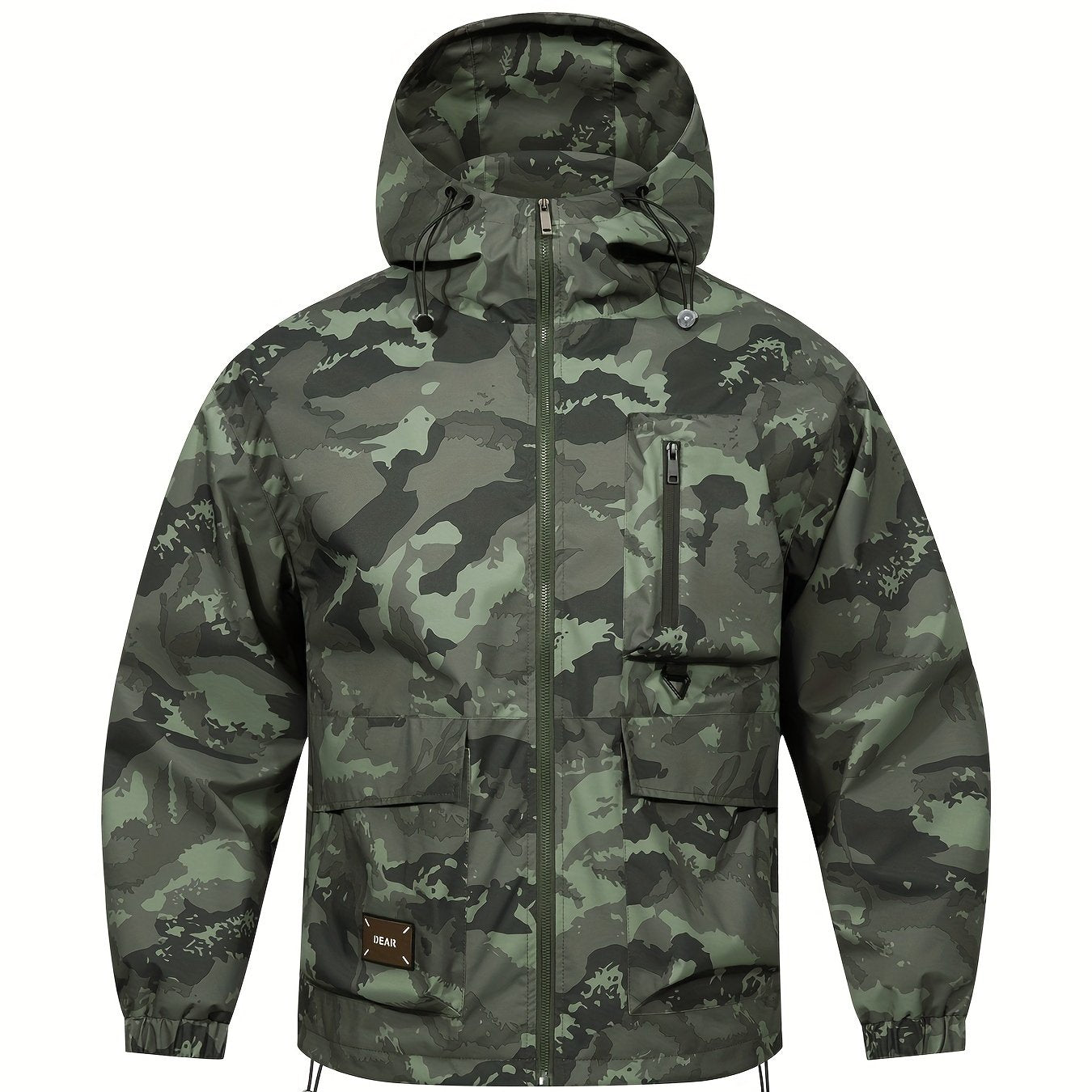 Men's Camouflage Hooded Zip Jacket: Multi-pocket, Loose Fit