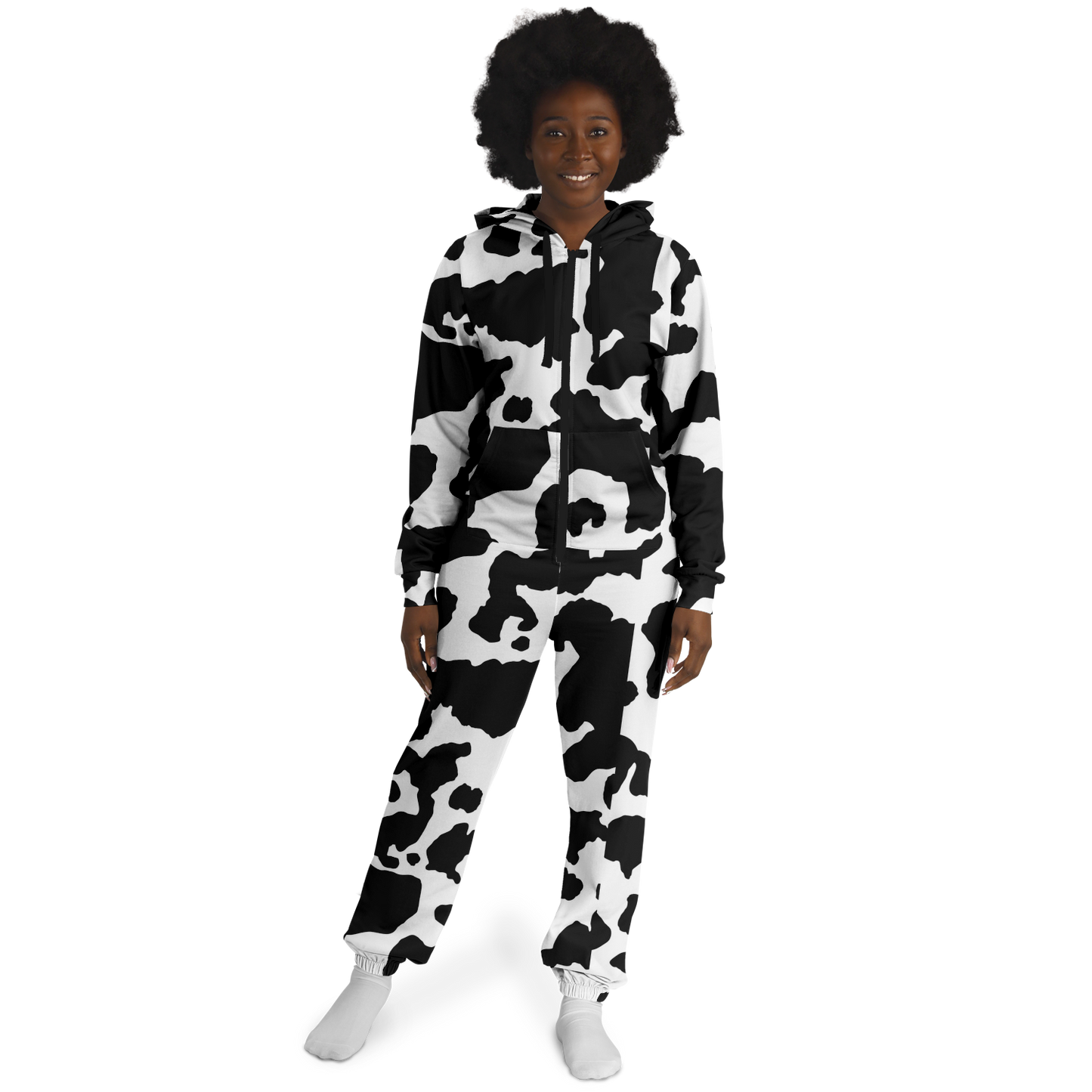 Camo Onesie | Black and White Camouflage Cow Print