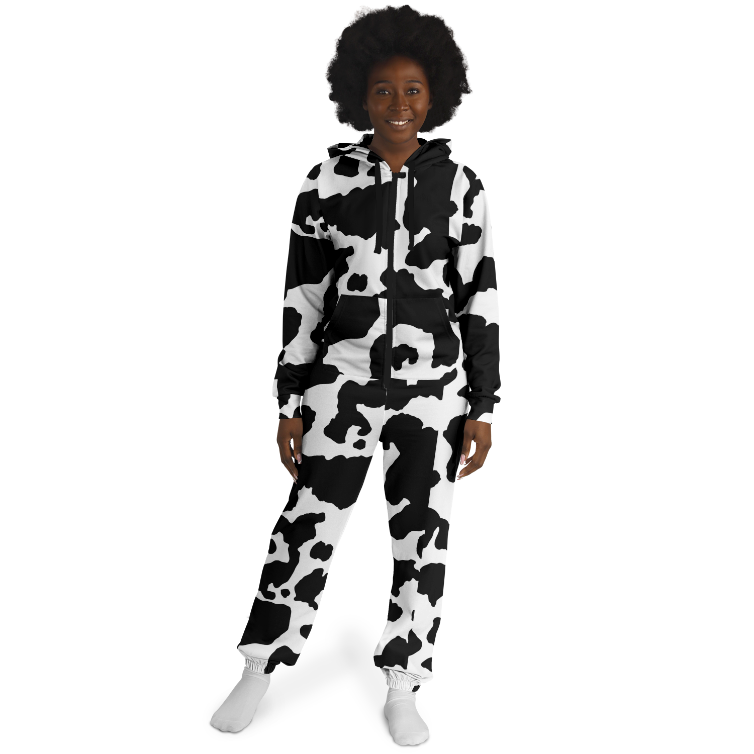 Camo Onesie | Black and White Camouflage Cow Print