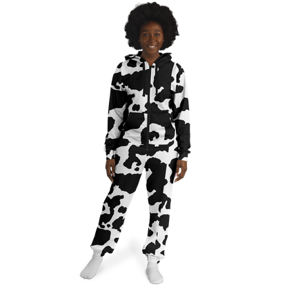 Camo Onesie | Black and White Camouflage Cow Print