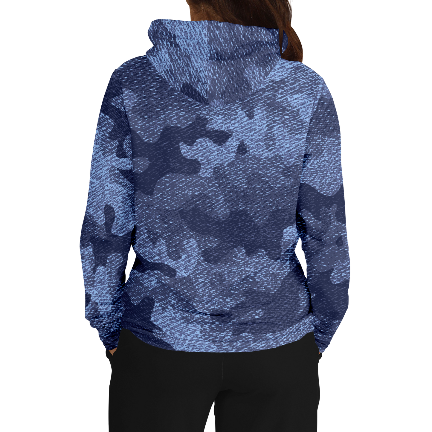 Camo Hoodie | Blue Denim Camouflage Pullover