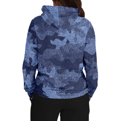 Camo Hoodie | Blue Denim Camouflage Pullover