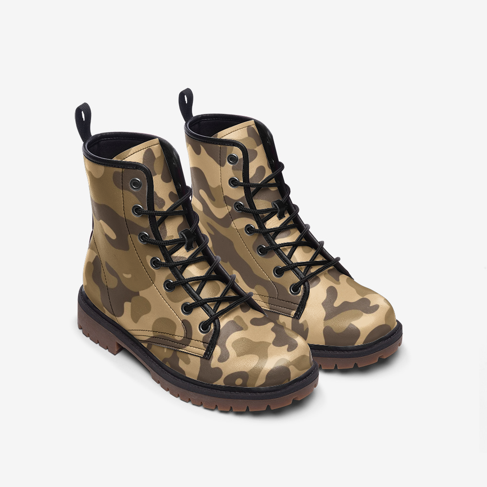 Camo Boots | Leather Camouflage in Classic Khaki