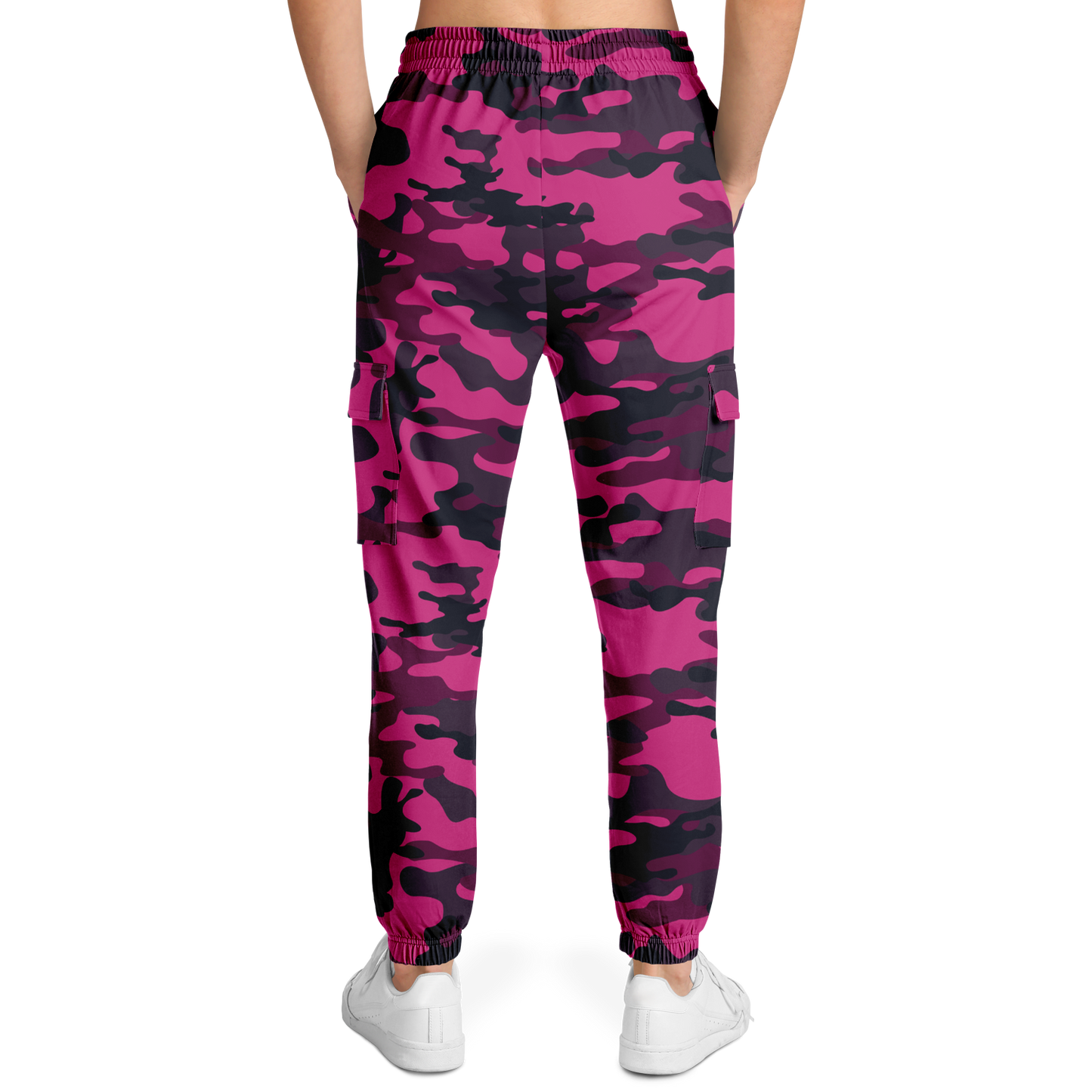 Pink Camo Cargo Pants | Onyx & Deep Blue Mixed Camouflage