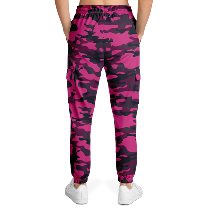 Pink Camo Cargo Pants | Onyx & Deep Blue Mixed Camouflage