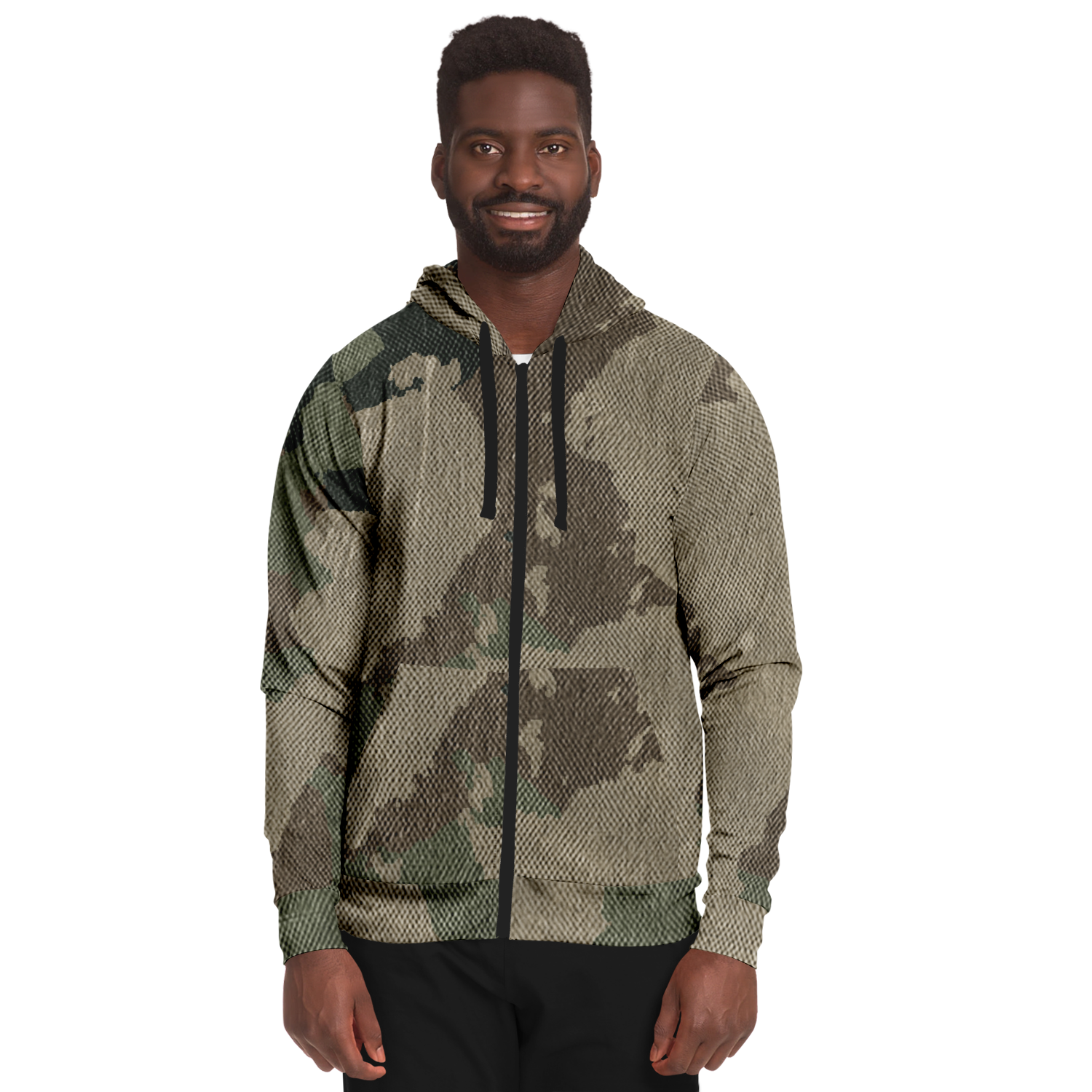 Zip-Up Hoodie | Dirty Brown Camouflage