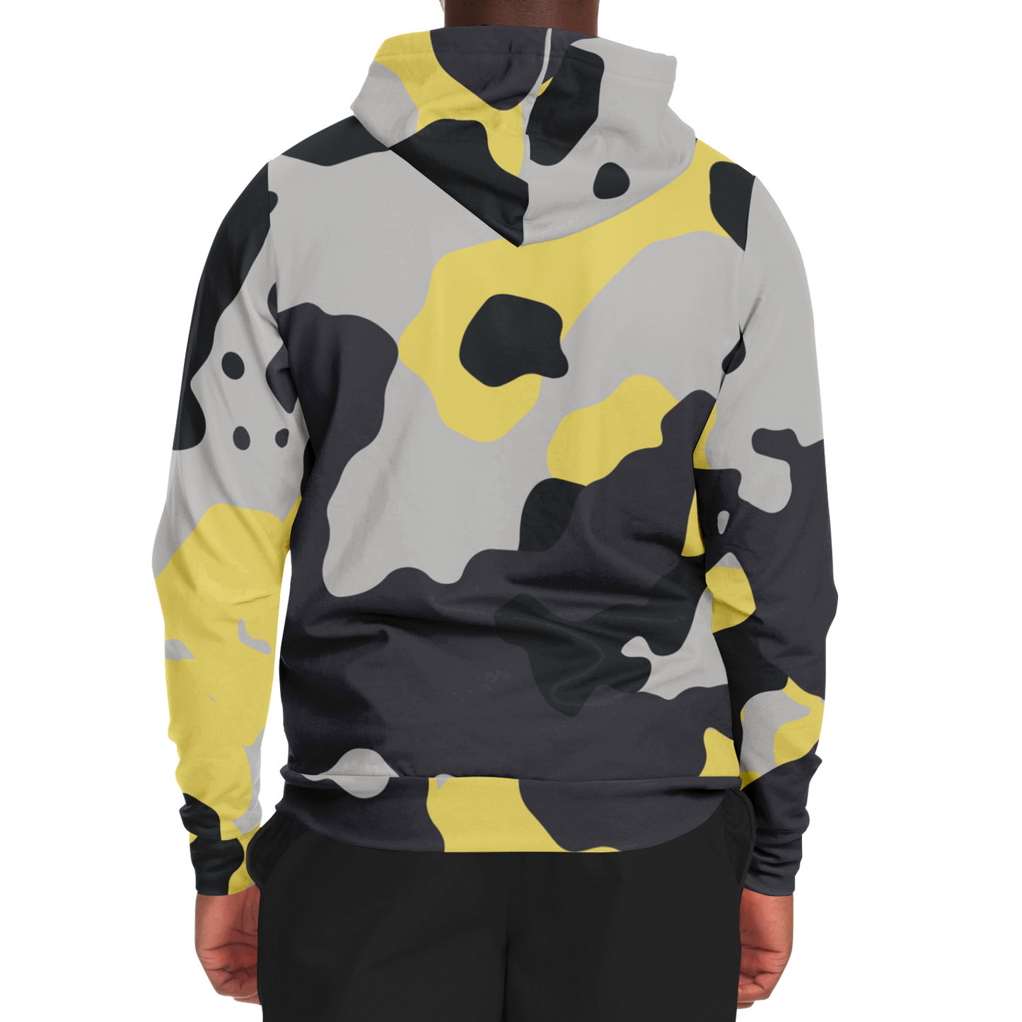 Zip-Up Hoodie | Yellow, Black & Silver Camouflage