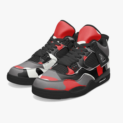 Camo Jordans AJ4 | Red, Black and White Camouflage