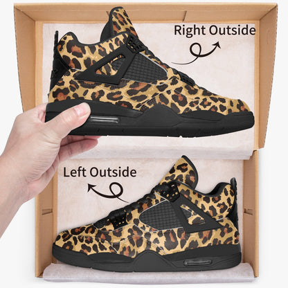 Leopard Jordans AJ4 | Classic Brown and Black Pattern