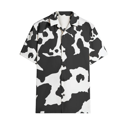 Cotton Camo Shirt For Men | Black & White Short-Sleeve