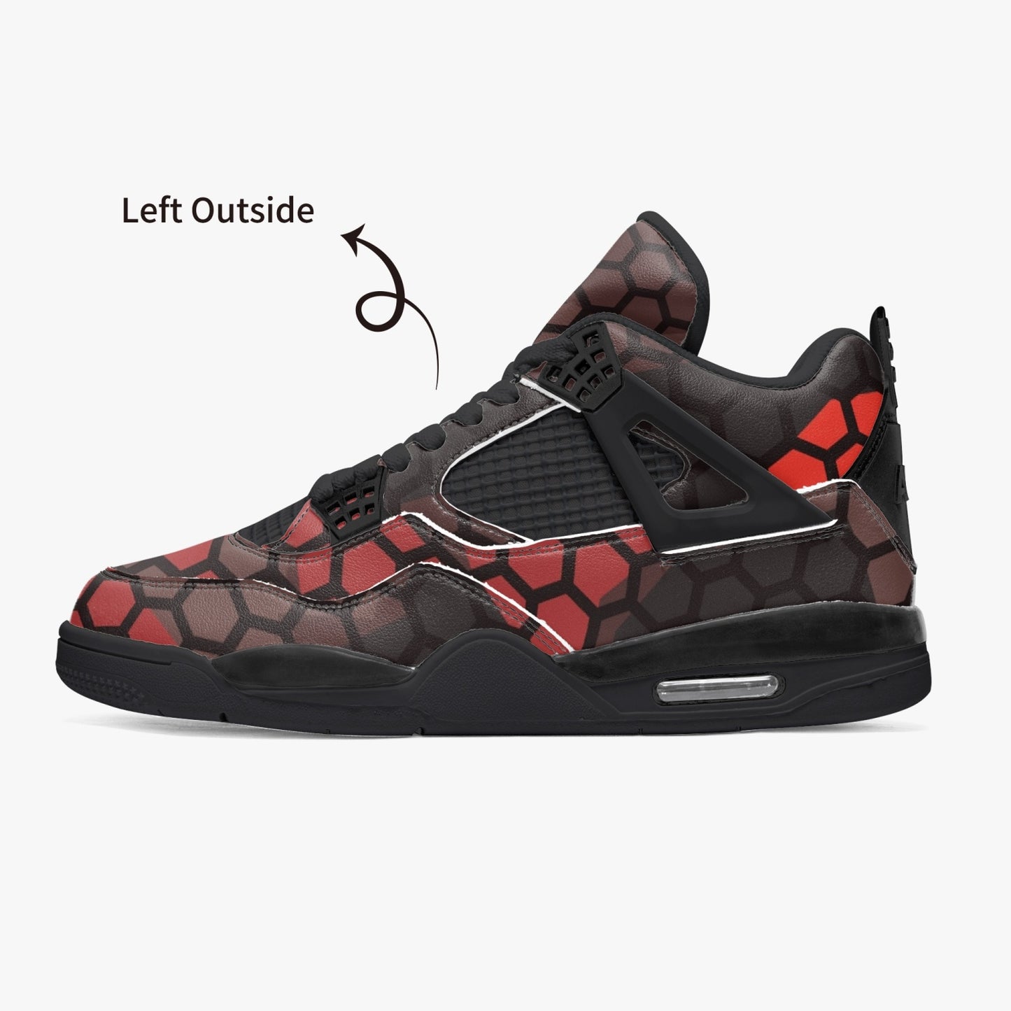 Camo Jordans AJ4 | Red & Black Hive Camouflage