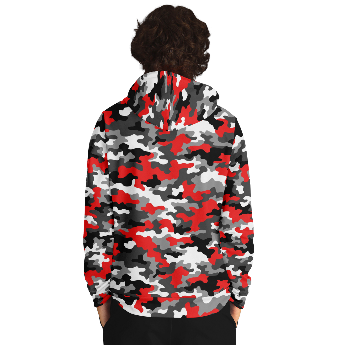 Red Camo Hoodie | Gray, Black, and White Mixed Camouflage