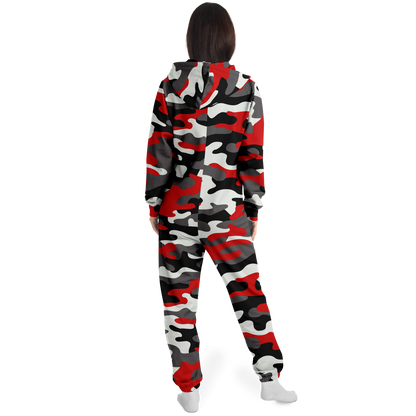 Camo Onesie | Red, Black, and White Camouflage