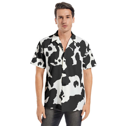 Cotton Camo Shirt For Men | Black & White Short-Sleeve